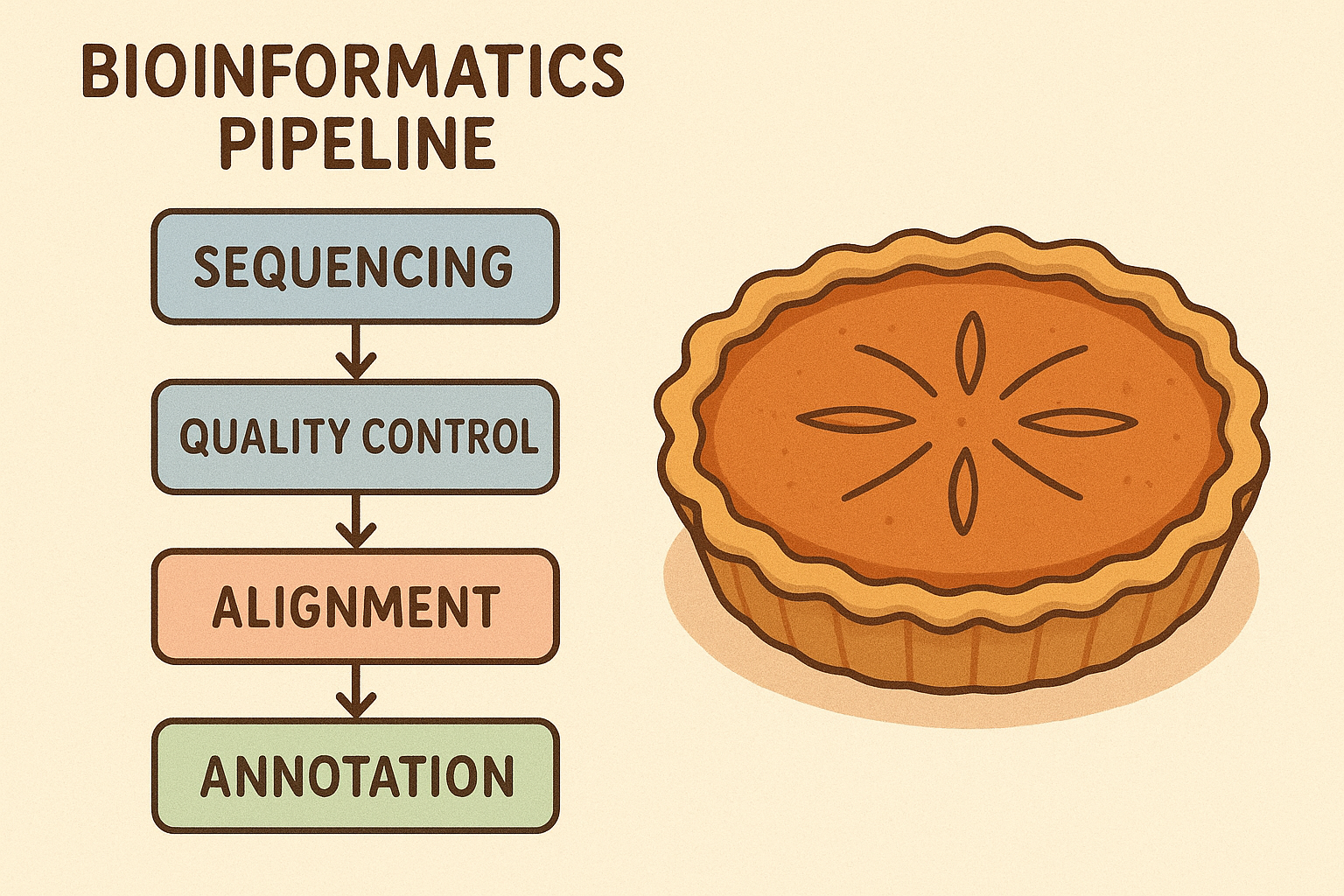 A bioinformatics pipeline with a side of pie