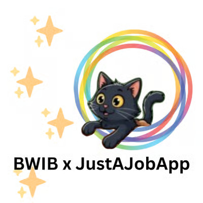Black Cat in WIB Circle Logo with starts